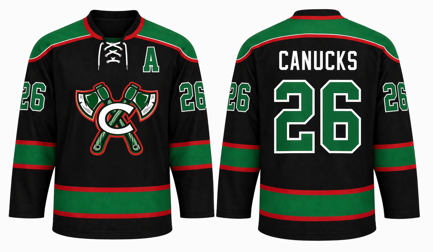 Children's Canucks Alternate Jersey (Black) - Players Version