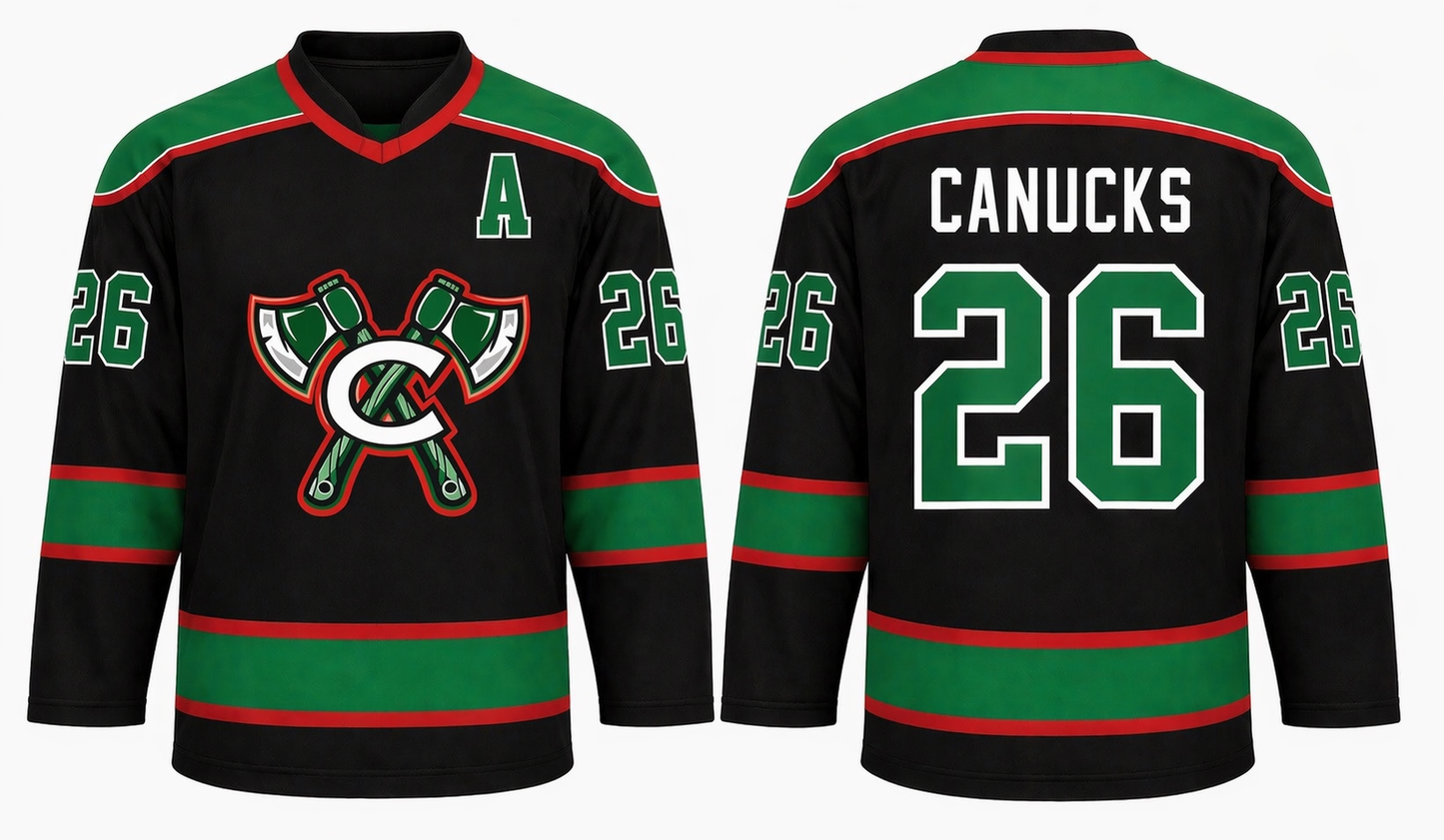 Children's Canucks Jersey (Black) - Replica Version