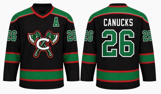 Adult Canucks Black Alternate Jersey - Replica Version