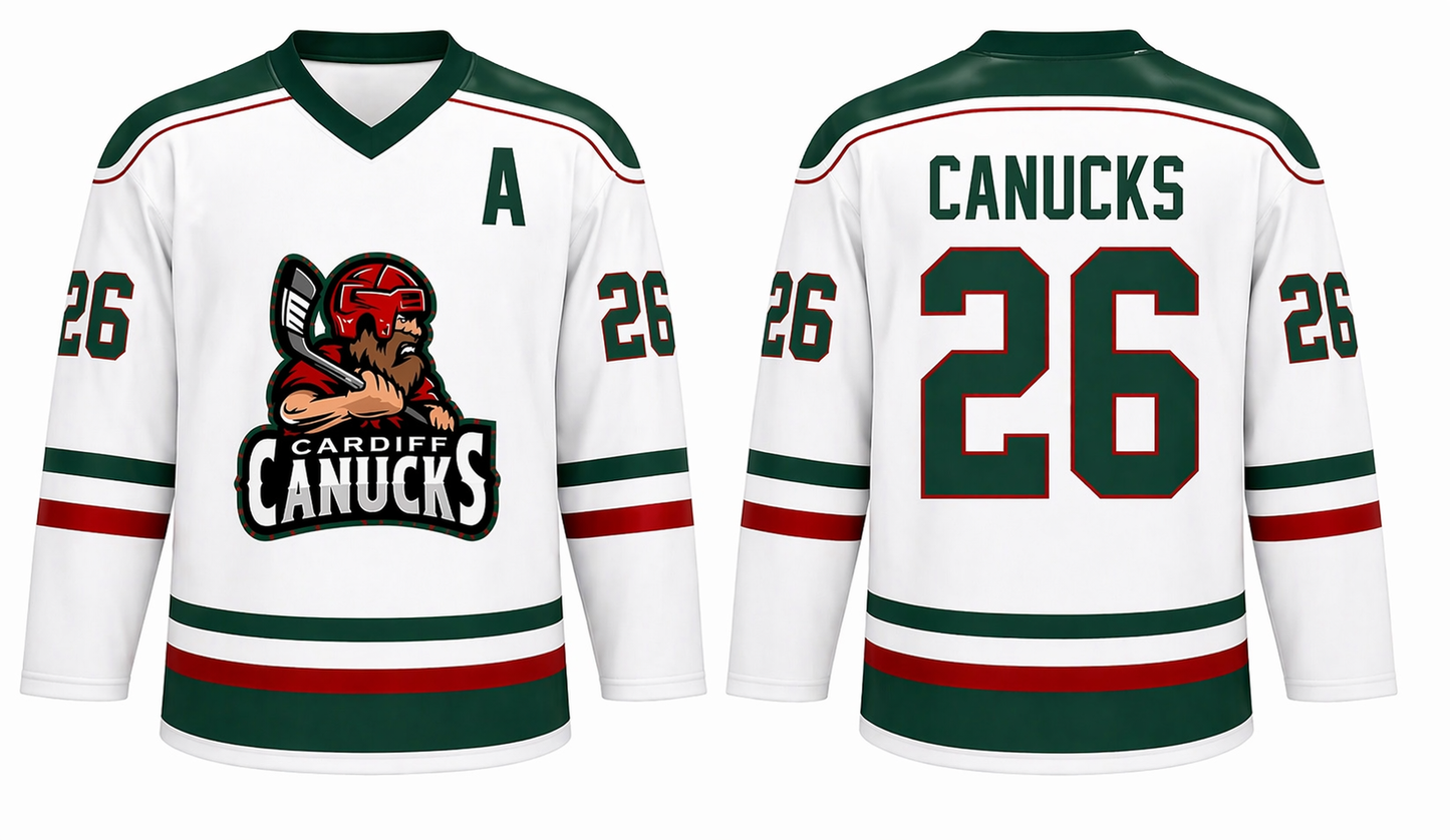 Adult Canucks Jersey (White) - Replica Version